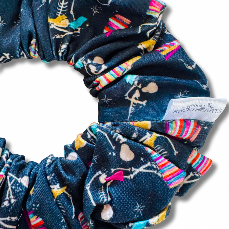 Bookish Skeletons Scrunchie Sewing Sweethearts