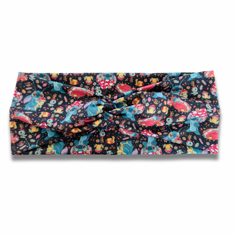 Cottagecore Blue Alien Sweetheart Headband (or removable tie option) Sewing Sweethearts Sweetheart