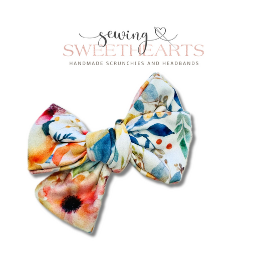 Bright Floral Bow  Sewing Sweethearts   