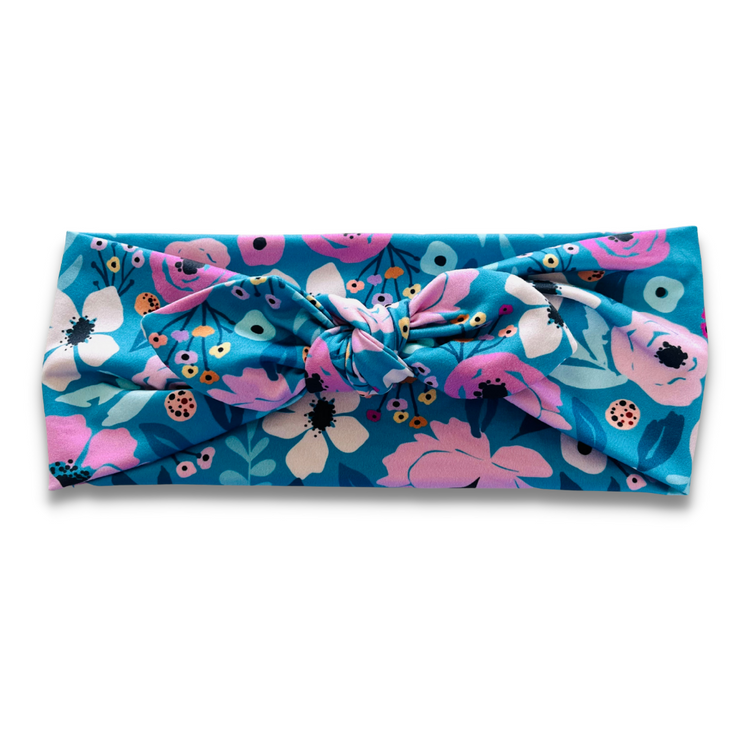 Teal Blooms Sweetheart (with removable tie option) Sewing Sweethearts Sweetheart with removable tie