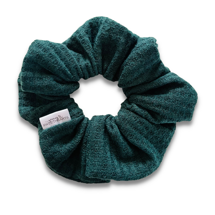 Forest Green Waffle Scrunchie Scrunchies Sewing Sweethearts