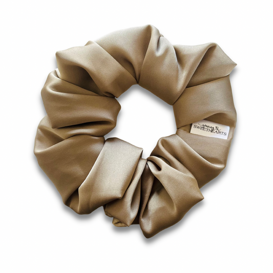 Taupe Silky Satin Scrunchie  Sewing Sweethearts   