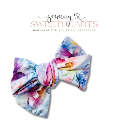 Bright Watercolor Garden Bow  Sewing Sweethearts   