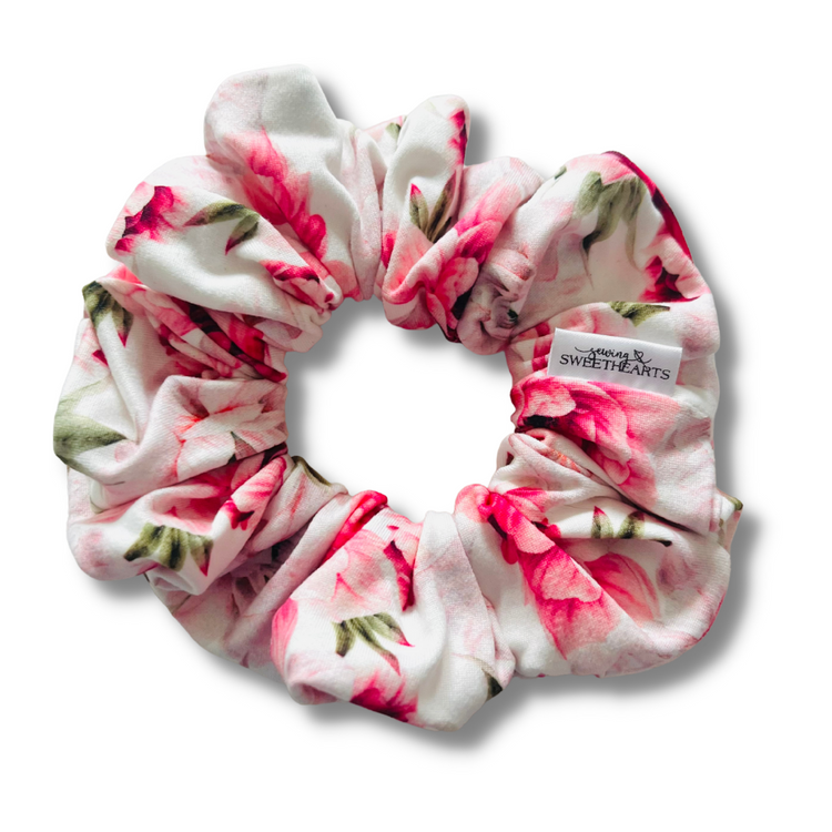Pink Peony Scrunchie Sewing Sweethearts