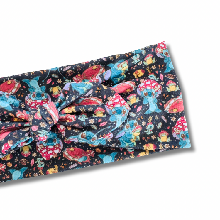 Cottagecore Blue Alien Sweetheart Headband (or removable tie option) Sewing Sweethearts