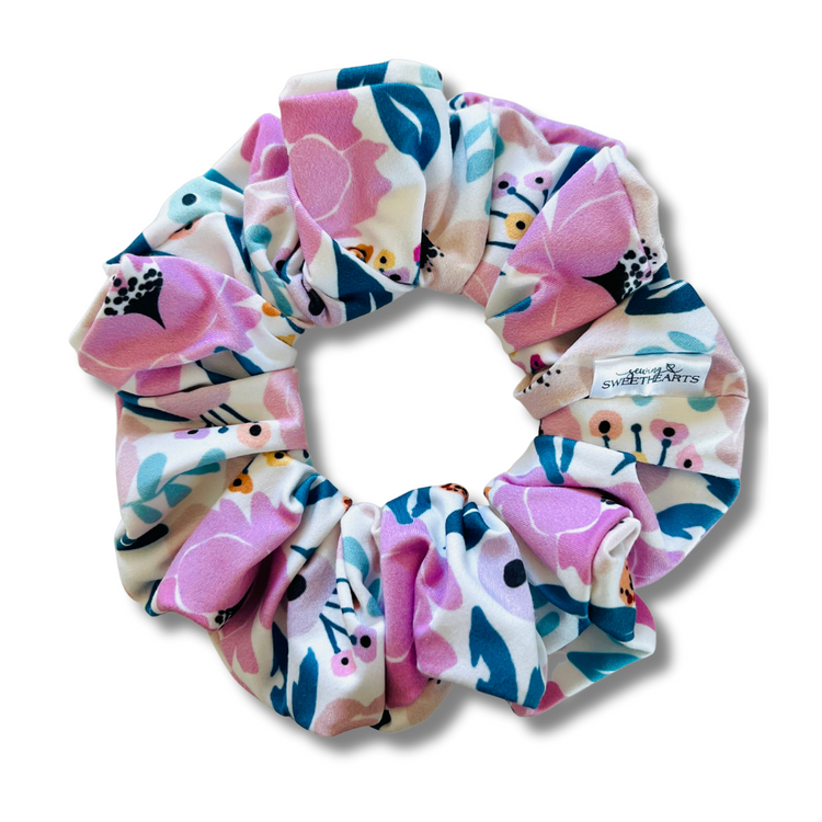 Pink Summer Garden Scrunchie Sewing Sweethearts
