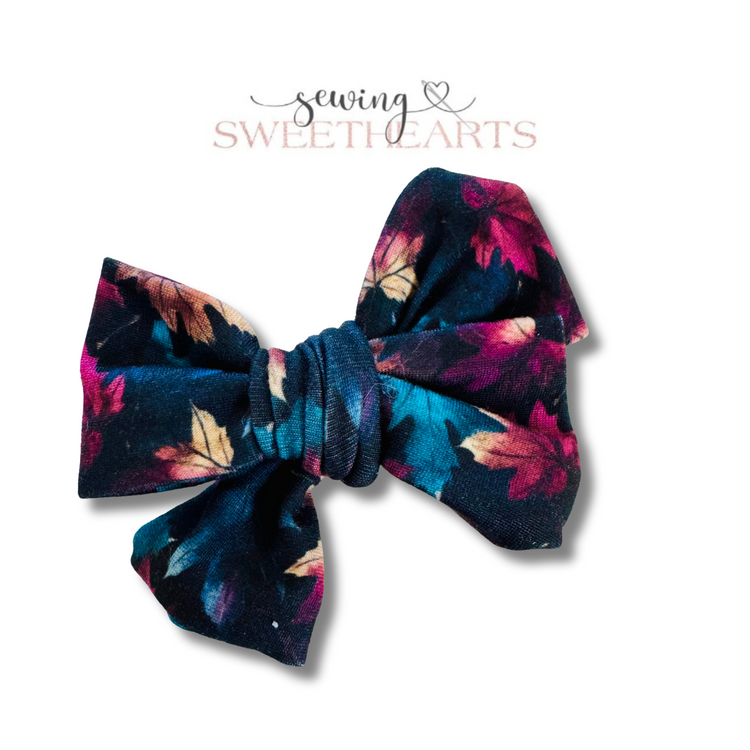 Autumn Leaves Bow Sewing Sweethearts
