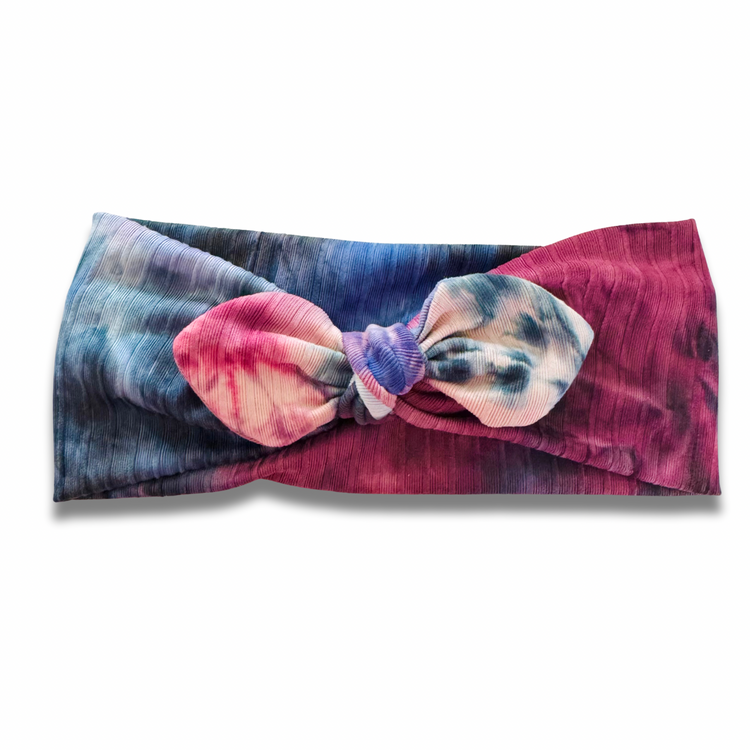 Tie Dye Ribbed Sweetheart Headband (or removable tie option) Sewing Sweethearts Sweetheart with Removable Tie