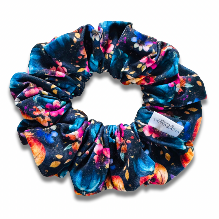 Pumpkin Night Garden Scrunchie Sewing Sweethearts