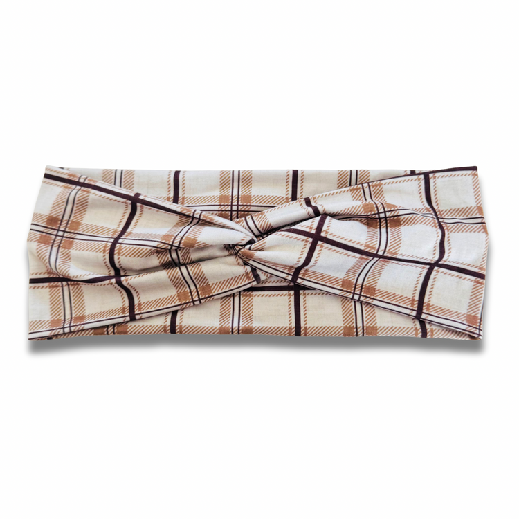 Smores Plaid Sweetheart Headband (or removable tie option) Sewing Sweethearts Sweetheart