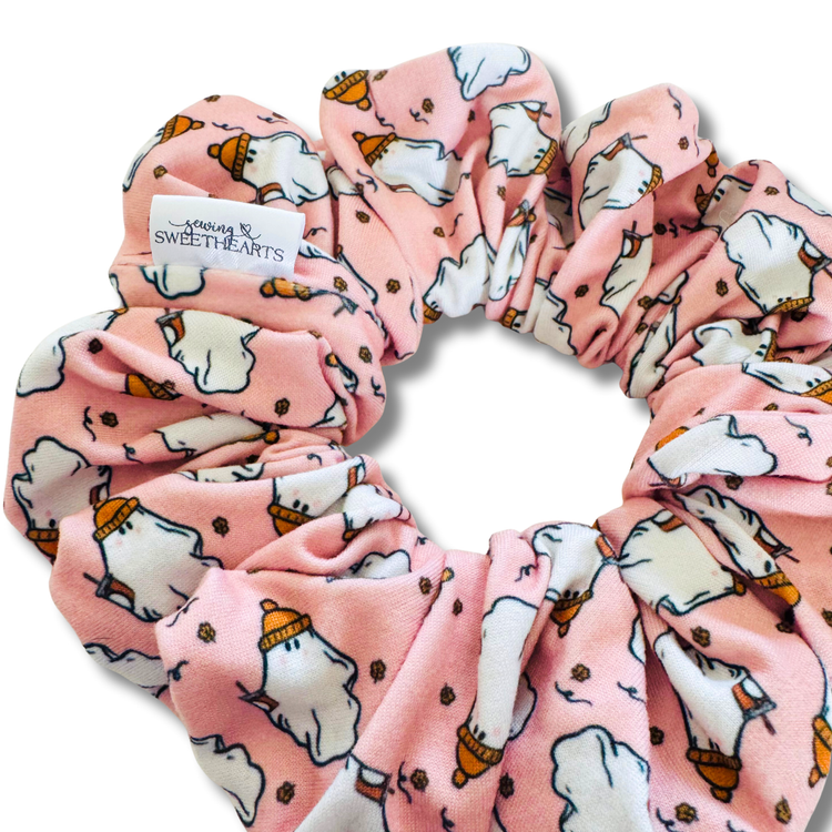 Coffee Ghosts Scrunchie Sewing Sweethearts