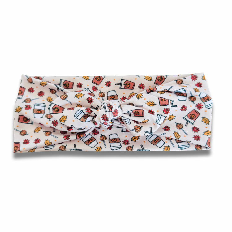 Pumpkin Spice Latte Sweetheart Headband (or removable tie option) Sewing Sweethearts Sweetheart with Removable Tie