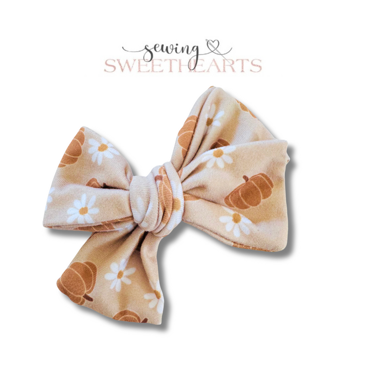 Pumpkins & Daisies Bow Sewing Sweethearts