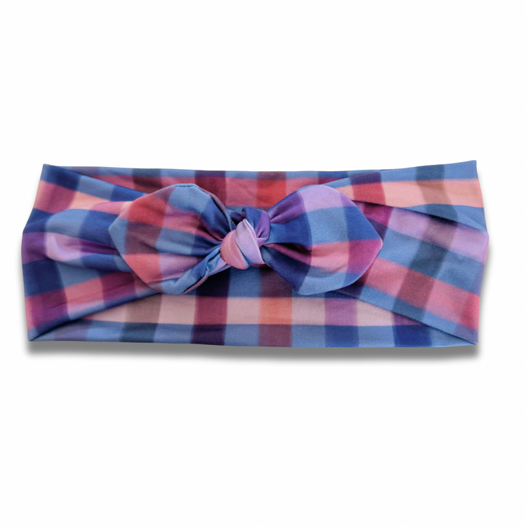 Fall Picnic Plaid Sweetheart Headband (or removable tie option) Sewing Sweethearts Sweetheart with Removable Tie