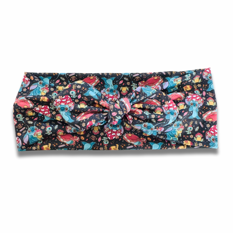 Cottagecore Blue Alien Sweetheart Headband (or removable tie option) Sewing Sweethearts Sweetheart with Removable Tie