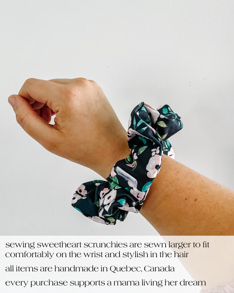 Forest Green Waffle Scrunchie Scrunchies Sewing Sweethearts