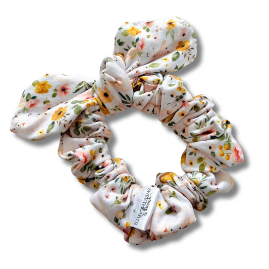 Floral Piggies Bow Scrunchie  Sewing Sweethearts   