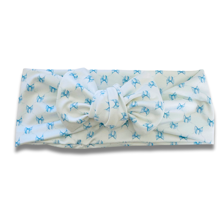 Blue Bows Sweetie Headband Sewing Sweethearts
