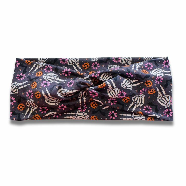 Spooky Peace Sweetheart Headband (or removable tie option) Sewing Sweethearts Sweetheart