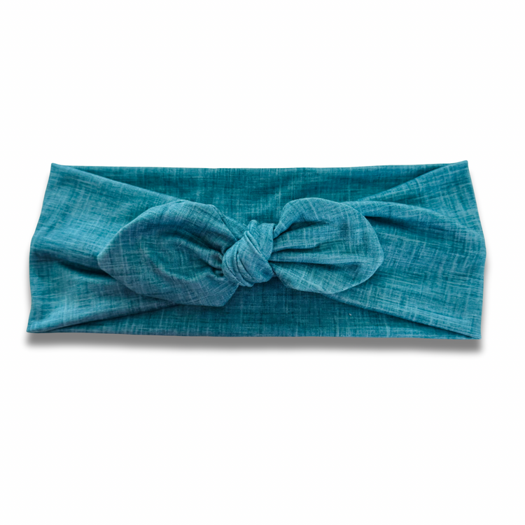 Teal Linen Style Sweetheart Headband (or removable tie option) Sewing Sweethearts Sweetheart with Removable Tie