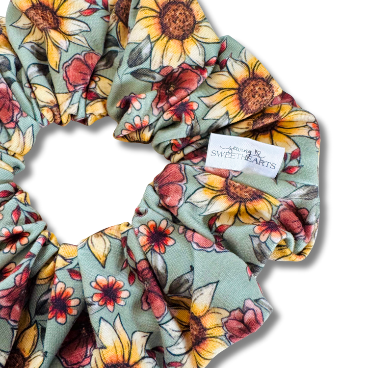 Fall Sunflowers Scrunchie Sewing Sweethearts
