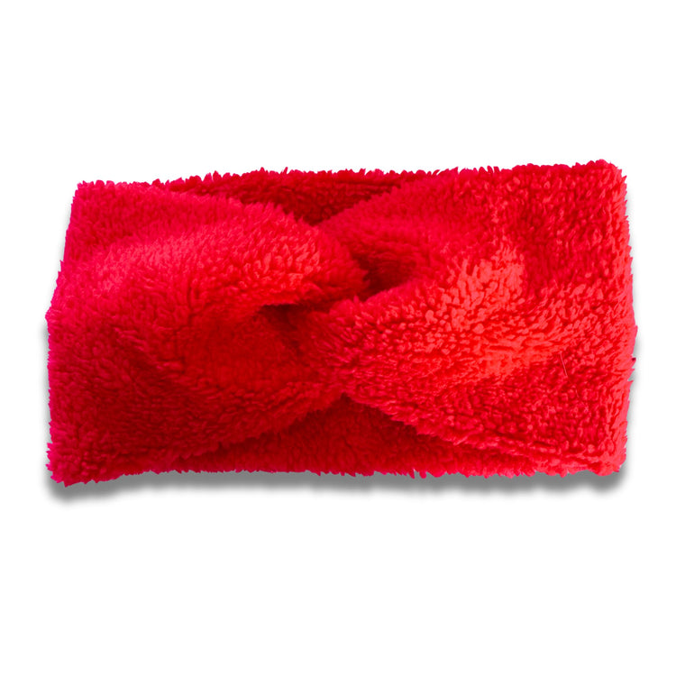 Red Sherpa Headband Sewing Sweethearts