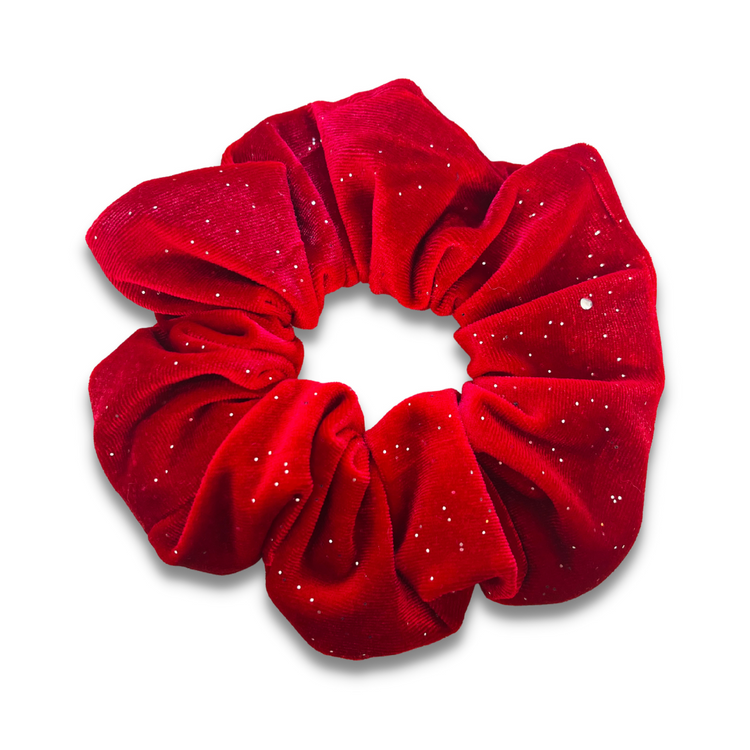 Red Sparkle Velvet Scrunchie Sewing Sweethearts