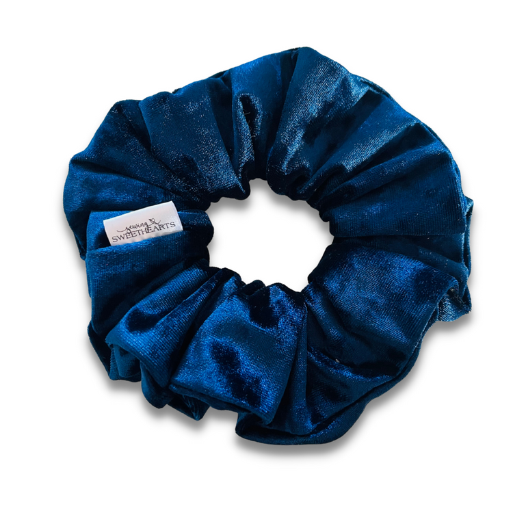 Navy Velvet Scrunchie Sewing Sweethearts