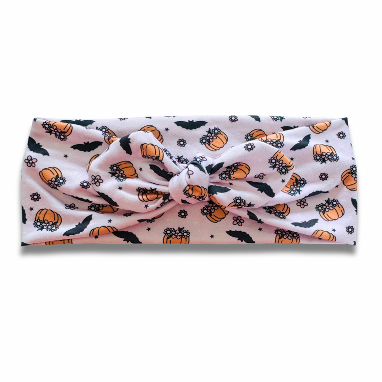 Batty Pumpkins Sweetheart Headband (or removable tie option) Sewing Sweethearts Sweetheart with Removable Tie