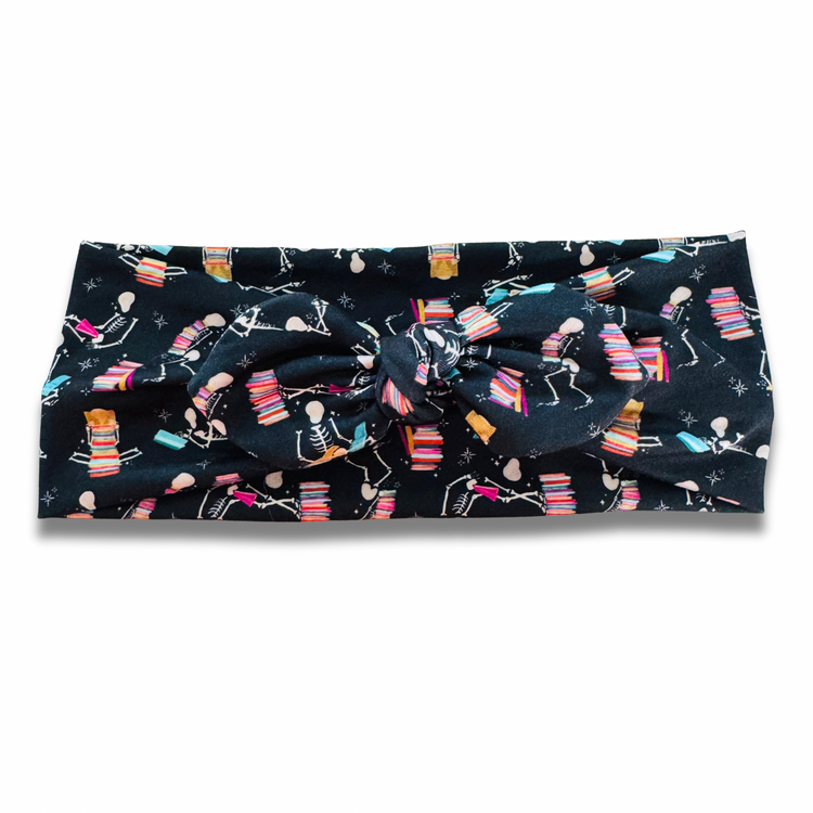 Bookish Skeletons Sweetheart Headband (or removable tie option) Sewing Sweethearts Sweetheart with Removable Tie