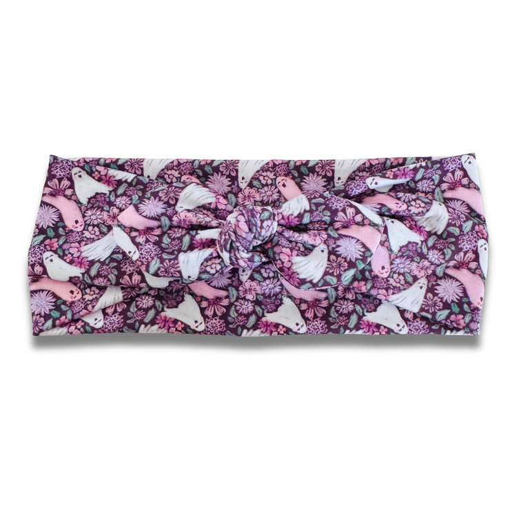 Ghost Garden Sweetheart Headband (or removable tie option) Sewing Sweethearts Sweetheart with Removable Tie