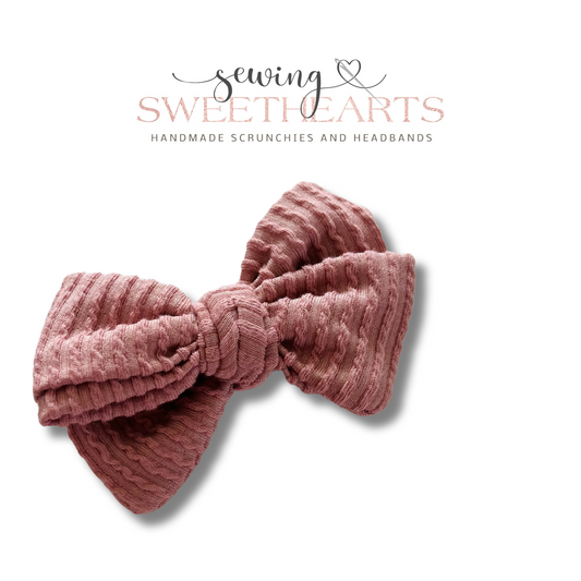 Rose Wavy Ribbed Bow Sweet Minis Sewing Sweethearts   