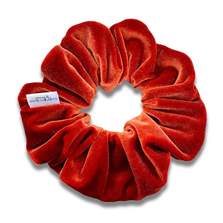 Cinnamon Velvet Scrunchie Sewing Sweethearts