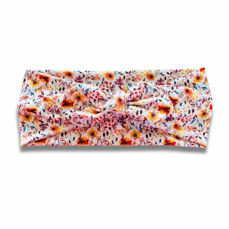 Sunset Garden Sweetheart Headband (or removable tie option) Sewing Sweethearts Sweetheart with Removable Tie