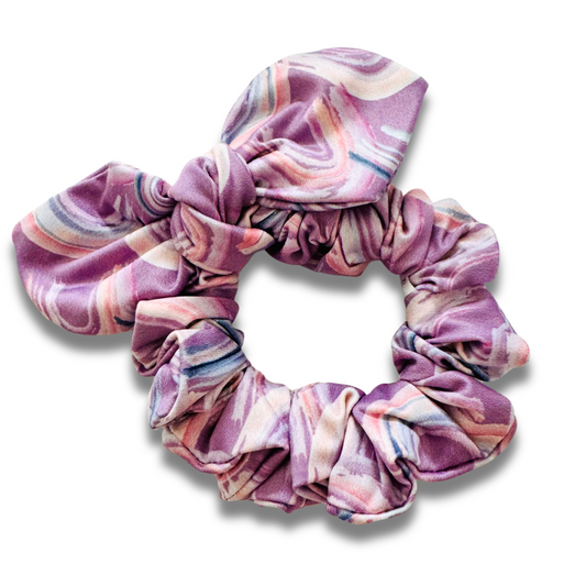 Purple Rainbows Bow Scrunchie  Sewing Sweethearts   