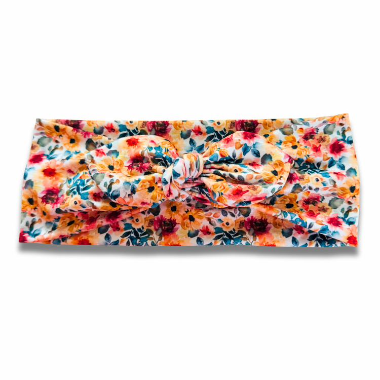 Harvest Blooms Sweetheart Headband (or removable tie option) Sewing Sweethearts Sweetheart with Removable Tie