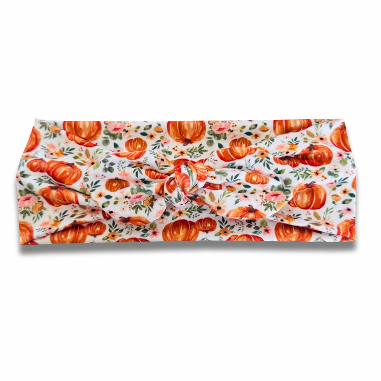 Pumpkins Garden Sweetheart Headband (or removable tie option) Sewing Sweethearts Sweetheart with Removable Tie