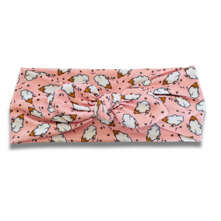 Coffee Ghosts Sweetheart Headband (or removable tie option) Sewing Sweethearts Sweetheart with Removable Tie