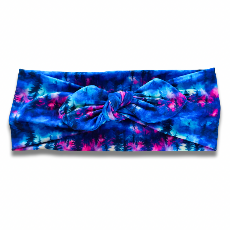 Northern Lights Forest Sweetheart Headband (or removable tie option) Sewing Sweethearts Sweetheart with Removable Tie