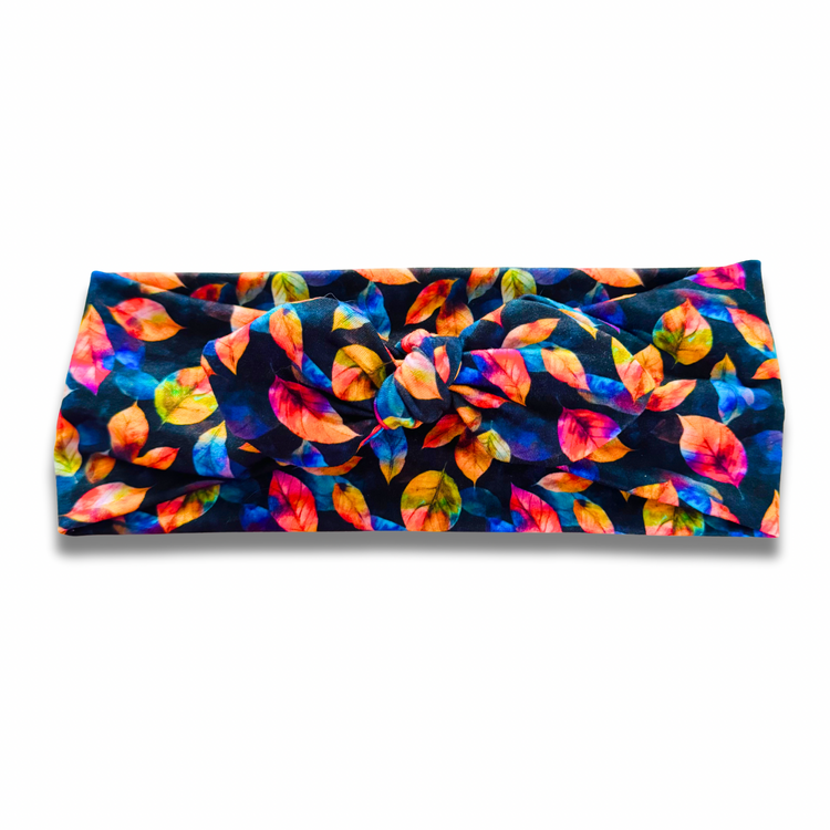 Falling Leaves Sweetheart Headband (or removable tie option) Sewing Sweethearts Sweetheart with Removable Tie