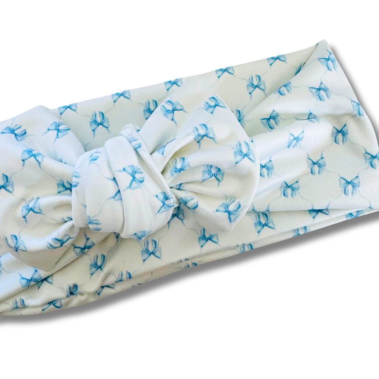 Blue Bows Sweetie Headband Sewing Sweethearts