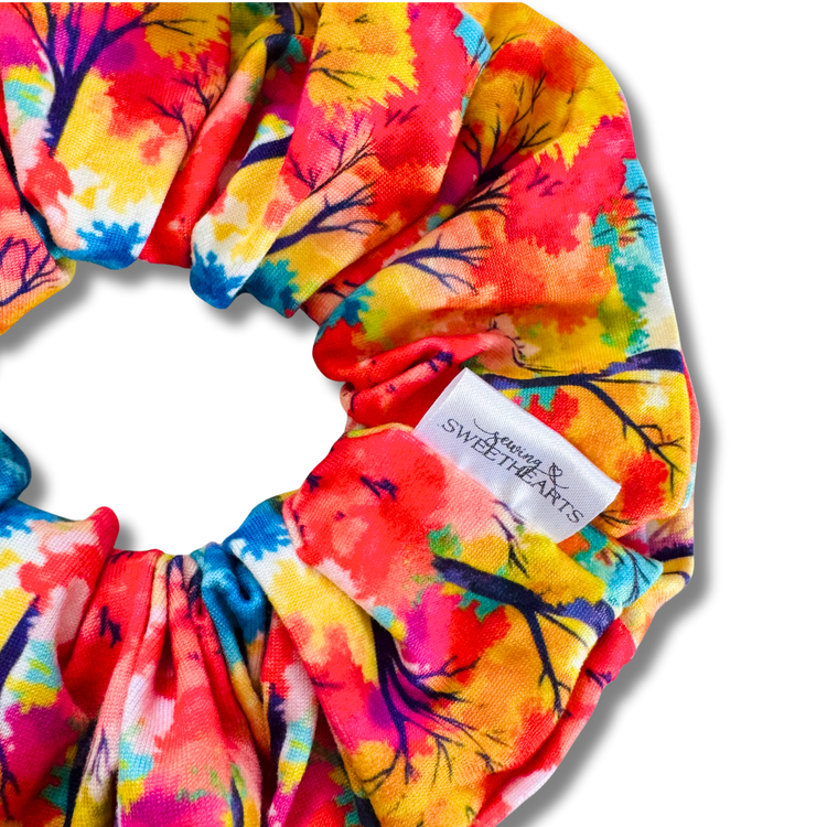 Fall Trees Scrunchie Sewing Sweethearts