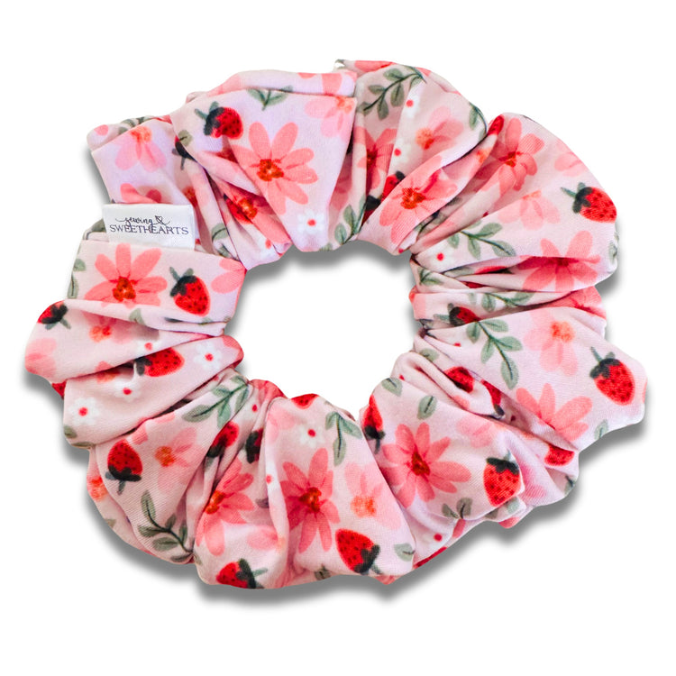 Strawberry Blooms Scrunchie Sewing Sweethearts