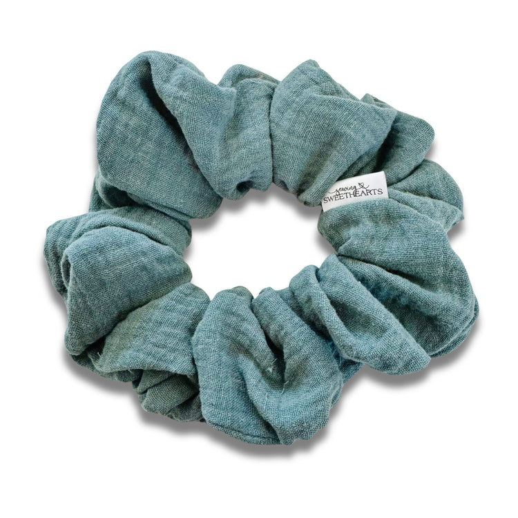 Dusty Green Muslin Scrunchie Sewing Sweethearts