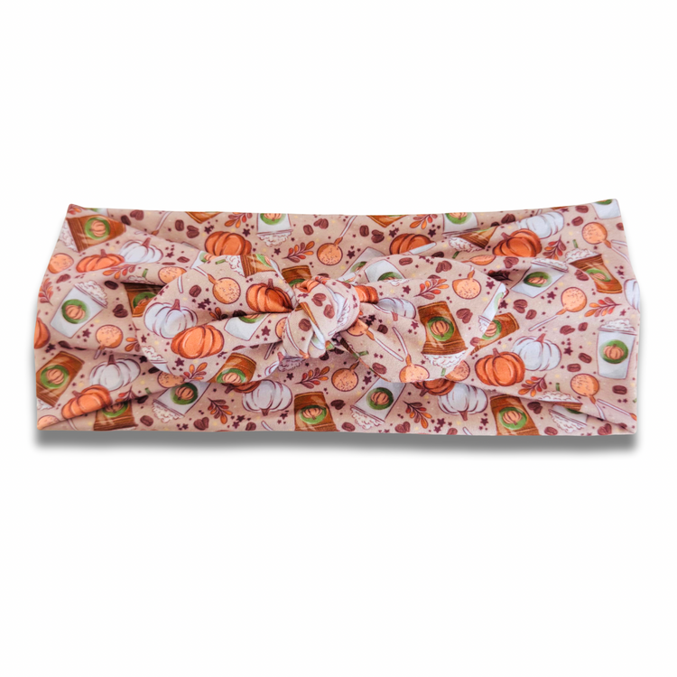 Pumpkins & Coffees Sweetheart Headband (or removable tie option) Sewing Sweethearts Sweetheart with Removable Tie