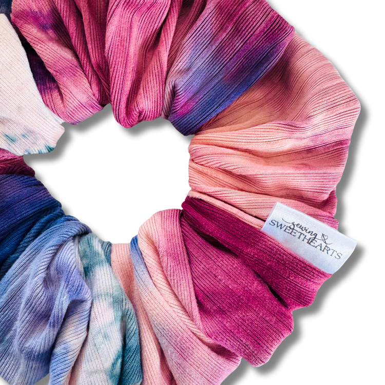 Tie Dye Ribbed Scrunchie Sewing Sweethearts