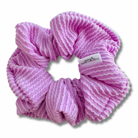 Light Purple Wavy Ribbed Scrunchie Sewing Sweethearts