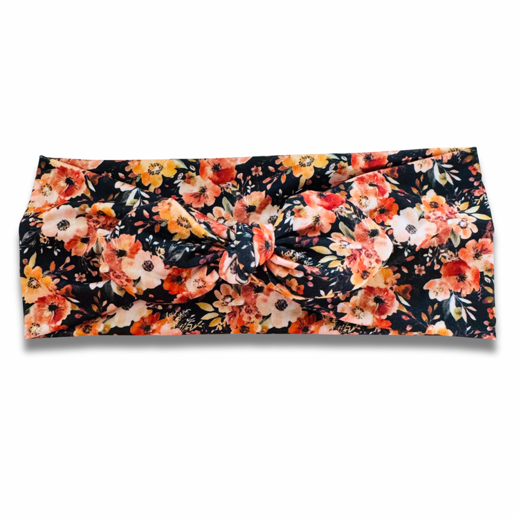 Autumn Blooms Sweetheart Headband (or removable tie option) Sewing Sweethearts Sweetheart with Removable Tie