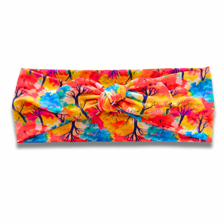 Fall Trees Sweetheart Headband (or removable tie option) Sewing Sweethearts Sweetheart with Removable Tie