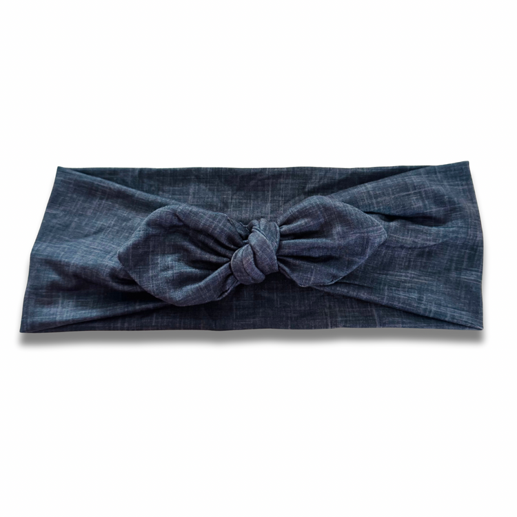 Coal Linen Style Sweetheart Headband (or removable tie option) Sewing Sweethearts Sweetheart with Removable Tie